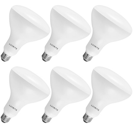 BR40 LED Light Bulbs 14W (85W Equivalent) 1100LM 3000K Soft White Dimmable E26 Base 6-Pack -  LUXRITE, LR31821-6PK